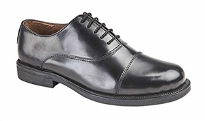 Mens Capped Oxford Cadet Shoe - Black - Size UK Mens Size 9