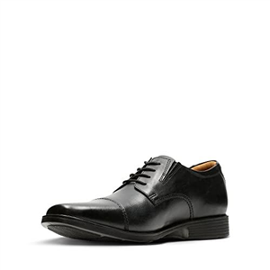Clarks Men's Tilden Cap Derbys, Black Black Leather, 9 UK