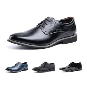 Hitmars Derby Shoes for Men Oxford Shoes Patent Leather Business Formal Dress Shoes Mens Lace Up Brogue Shoe Li1-Black UK 9(EU44)