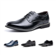Hitmars Derby Shoes for Men Oxford Shoes Patent Leather Business Formal Dress Shoes Mens Lace Up Brogue Shoe Li1-Black UK 9(EU44)