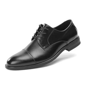 Cusolemore Mens Classic Dress Oxfords, Wingtip Prince Modern Formal Lace Up Shoes, Round Toe, TPR Outsole Black 7.5 UK