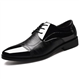 Men's Dress Shoes Pointed Oxfords Patent Leather Shoes Lace ups Wedding Shoes Casual Brogues Black Office Shoes 5.5uk