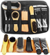Shoe Polish Kit Cleaning Shine Care Barrel Set Travel Shoe Shine Brush kit Black & Neutral Shoe Shine Polish Cleaning Brushes Sets With Bristle Wooden Applicator Shoehorn Cloth 8 Piece