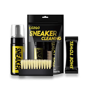 COZGO Shoe Cleaner Kit for Sneaker, Water-Free Foam Sneaker Cleaner 5.3Oz with Shoe Brush and Shoe Cloth,Work on Most Shoes, Essentials Shoe Cleaning Kit, L