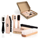 SULPO 7-Piece Shoe Polish Kit - Leather Cleaning Brushes - 2 Brushes Soft Bristles - 2 Polishing Brushes - 1 Dirt Brush - 1 Brush with Brass and Nylon Bristles - 1 Crepe Brush Nubuck Leather