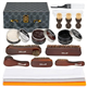 Jdomall Shoe Shine Kit - Deluxe Shoe Polish with Brushes, Cloth, Boot Care Kit, Black, 16 pcs