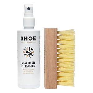 Shoe Clinic Leather Cleaning Kit | Shoe Cleaning Kit with Leather Cleaner and Cleaning Brush | 125ml Stain Remover Spray | Shoe and Trainer Cleaner for All Types of Boots, Sneakers and Footwear