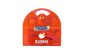 Astroplast First Aid Burns Dispenser in Compact Red Piccolo Box - Refillable First Aid Kit with Burn Gel, Gloves and Burn Dressings - Essential Medical Equipment for Home, Workplace, or Car
