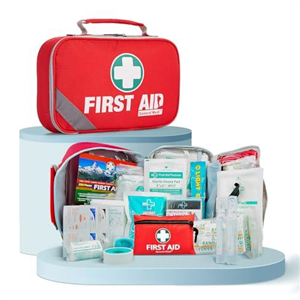 General Medi First Aid Kit (215 Piece) + 43 Piece Mini First Aid Kit - Includes Emergency Blanket, Bandage, Scissors for Home, Car, Camping, Office, Boat, and Traveling