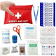 QILUCKY Mini First Aid Kit, 124PCS Small Travel Emergency First Aid Kit, Portable for Home, Travel, Cycling, Hiking, Camping, Office