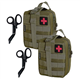 Krisvie 2Pack First Aid Molle Pouch EMT Pouch Detachable Tactical Medical Bag for Outdoor Activities with Shear(Green)