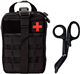 Krisvie First Aid Molle Pouch EMT Pouch Detachable Tactical Medical Bag for Outdoor Activities with Shear (Black)