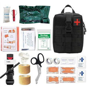 Mineup 54 PCS First Aid Kit, Emergency Trauma Kit First Aid Bag, Jumbo Trauma Bag, First Aid Molle Pouch for Home & Workplace Includes Bandages, Tourniquet & Essentials for Everyday Situations(Black)