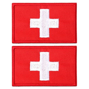 Maxqzin 2 Packs First Aid Kit Patch, Medic Cross Morale Patch, Tactical Medical Patches, Red Cross Hook & Loop Patches Bags Vests Caps Military Uniforms