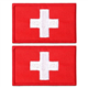Maxqzin 2 Packs First Aid Kit Patch, Medic Cross Morale Patch, Tactical Medical Patches, Red Cross Hook & Loop Patches Bags Vests Caps Military Uniforms