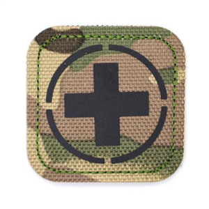 Multicam Camouflage IRR Medic Med Patch Hook and Loop 5x5cm First Aid Army Airsoft Cross Badge MTP EMS EMT Camo