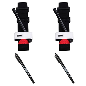 2 Pack Tourniquets, VEGCOO Outdoor Emergency Tourniquet Tactical Emergency Strap Hemostatic Bandage with 2 Marker Pen, Portable Tourniquet First Aid for Camping Hiking Mountaineering Outdoor Sports
