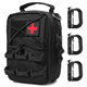 MUCHER Tactical First Aid Pouch IFAK Molle First Aid Waist Bag Medical Molle Pouch Small General Survival Utility Bag with 3 Hooks for Outdoor Hiking Hunting Camping Training (Black)