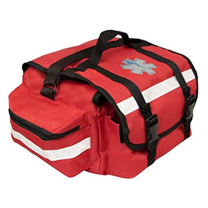 Primacare KB-RO74-R First Responder Bag for Trauma, Professional Multiple Compartment Kit Carrier for Emergency Medical Supplies, Red, 17 x 9 x 7 inches