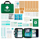 220 Piece Premium First Aid Kit Bag - Includes Eyewash, 2 x Cold (Ice) Packs and Emergency Blanket for Home, Office, Car, Caravan, Workplace, Travel and Sports