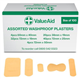 Value Aid Assorted Washproof Plasters - Pack of 100 Individually Wrapped Hypoallergenic, Latex-Free Adhesive - 5 Popular Sizes for First Aid Kit & On-The-Go Medical Supplies