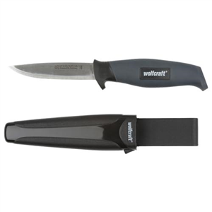 Wolfcraft Outdoor Knife with Sheath I 4085000 I Knife for hobbies, crafts and camping