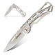 COVACURE UK Legal Non-Locking Pocket Knife with Silver Skeletonized Handle 2.4" Blade with Carabiner Clip
