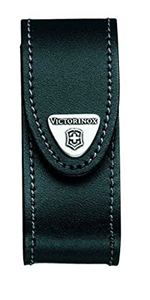 Victorinox Belt Pouch Leather for Swiss Army Knife, Pocket Knife, Belt Loop, Hook-and-Loop- fastener, Black