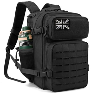 QT&QY 25L Military Tactical Backpacks For men Survival Army Laser cut Molle Daypack small EDC Bug Out Bag Gym Rucksack With Dual Cup Holders medical Rucksack Black