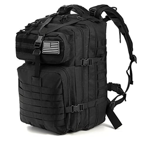 Elsjoy Black Military Tactical Backpack, 45L Large Army Assault Pack 3 Day Survival Rucksack, MOLLE Bug Out Bag for Men, Outdoor Hiking, Hunting