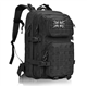Geebymol 45L Military Tactical Backpacks Large Molle Army Assault Pack 3 Day Bug Out Bag Laptop Bag for Hiking Treeking Black Hunting Rucksack with 4 Flag Patches (Black)