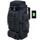 Vaupan Hiking Backpack, 80L Camping Military Tactical Backpack with USB Charging Port, Waterproof Large Travel Daypack Outdoor Molle Rucksack for Men Women (Black)