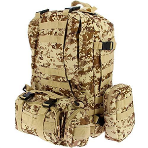 50L Molle Tactical 3 Day 72 Hour Assault Military Army Rucksack Backpack Camping Bag (Desert Camo)