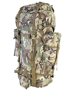 Kombat Army Military Rucksack Hiking Camping Bag Combat Cadet Backpack Travel 60L New BTP `All Terrain Camo'
