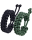 Jewboo Paracord Survival Bracelets Braided Paracord Handmade Rope for Couples Men Women Adjustable Size(black & army green)