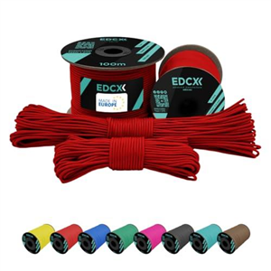 EdcX 2 mm Nylon Paracord 275 - 100% Nylon, 3-Strand, Red, 30 m - Camping, Military, Handmade, Home Decor