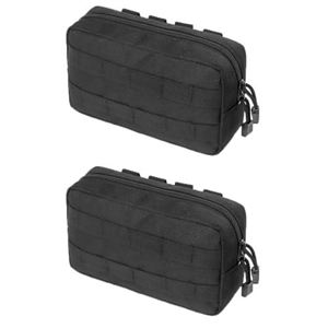 TRIWONDER Tactical Admin Molle Pouch EDC Pouch EMT Utility Bag Military Belt Pouch Molle Pouches for Hiking Hunting (Black - 2 Pack)