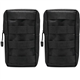 2 Pcs Tactical Molle Pouches Black Waterproof Portable Small Military Waist Pack Multifunctional Phone Pouch Vest Admin Pouch for Outdoor Hiking Hunting Camping Trekking Cycling Tactical Military