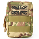 Multicam MOLLE Pouch with Union Jack Flag UK Patch Camo Tactical Utility Admin Tool Belt Bag Camouflage Army Military MED MTP EDC