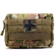 Multicam Camouflage Tactical MOLLE Pouch Waist Pack EDC Organiser Medic Tool Bag Airsoft Military Army Utility Belt Backpack Vest Pouch MTP (Pouch + IRR Square Medic Patch)