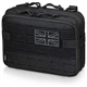 WYNEX Tactical Molle Admin Pouch of Laser Cut Design, Utility Pouches Molle Attachment Medical EMT Organizer with Map Pocket Tool Holder UK Flag Patch Included Black