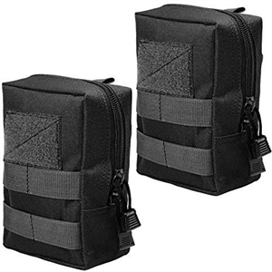 Hoanan Molle Pouches, Tactical Admin Pouch Compact EDC Utility Gadget Gear Pouch Military Carry Accessory Belt Hanging Waist Bag (2 Pack-Black-4.5"(L) * 6.5"(H))