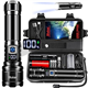 Blukar Torch Rechargeable, 500000 Lumens Torches LED Super Bright Flashlight, Adjustable Focus, 5 Modes, 5000 mAh Long Lasting, IP67 Waterproof, Smart Digital Display for Camping, Power Cuts,Emergency