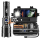 Shadowhawk Torches LED Super Bright Rechargeable, Flashlight 500000 Lumens XHM77.2 Torches Battery Powered, Powerful Tactical Flash Light Torch, USB Hand Torch for Dog Walking Camping Emergency Gift