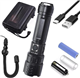BESTSUN Rechargeable Torches LED Super Bright, 900000 High Lumens Military Torch Battery Powered, Powerful Tactical Flashlight, 5 Modes Waterproof Zoomable Flash Light for Camping Emergencies