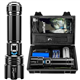 Torches LED Super Bright Rechargeable - 500000 Lumens Powerful Torch XHP70.2 Tactical Flashlight with Holster, 5 Modes & Zoomable Flash Light IP67 Waterproof for Camping Hiking Emergency Dog Walking