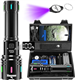 Shadowhawk Torches Led Super Bright, 500000 Lumens Rechargeable Torch With LCD Display, XHM90.2 Led Torch Powerful Flashlight, IP67 Torches Battery Powered Tactical Flashlight for Camping, Dog Walking
