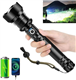 Torches Led Super Bright 600000 Lumens, 10000mAh Rechargeable Torch, Powerful Torch XHP90.2 with 6 Modes & IPX7 Waterproof & Zoomable Bright Torches for Camping