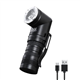 HAUTMEC 1400 Lumen Rechargeable Torch LED EDC Flashlight with 90 Degree Torch Swivel Head 5 Modes Pocket Torch Magnetic Base for Camping, Working, Outdoor, Hiking, Emergency