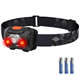 HOSONIC Head Torch with Red and White Light, 4 Modes LED Headtorch AAA Battery Powered, IPX4 Waterproof Headlamp for Kids Adults Camping, Running, Sailing, Fishing